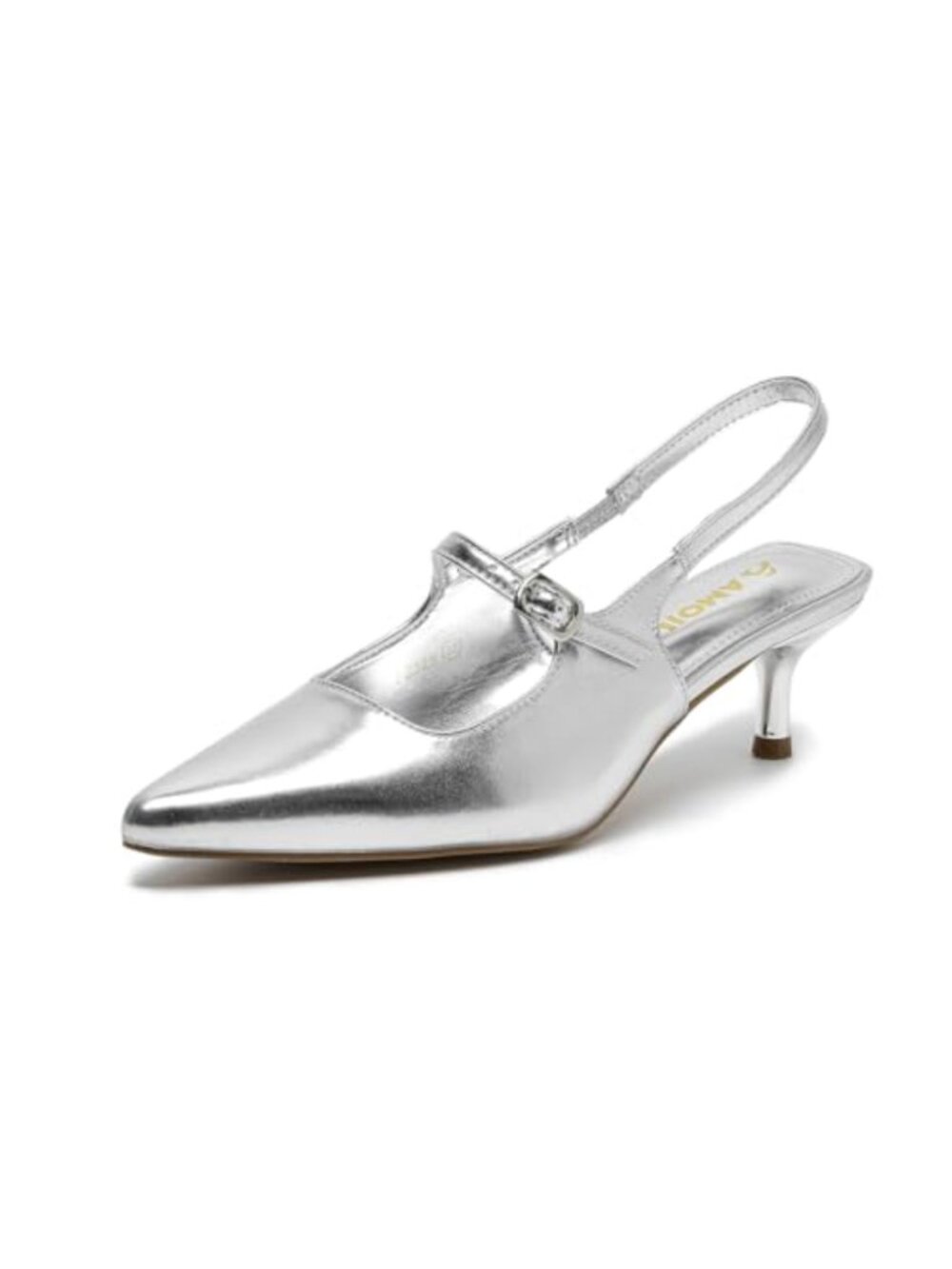 Women's Kitten Heel Slingback Pumps Closed Pointed Toe Low Heel Dress Shoes